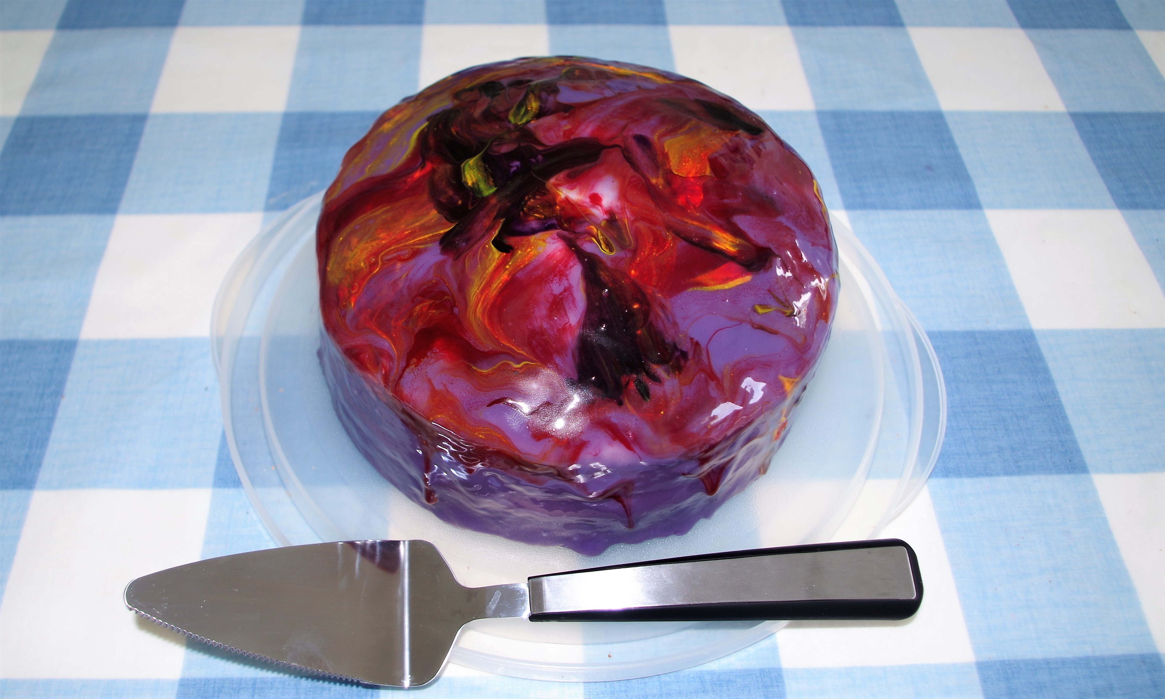 IMGP3461 Wed 26th CCC Courgette Cake + Mirror glaze - for school - 7