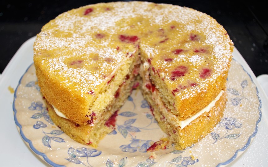 Raspberry Sponge Cake – Retired Bloke on Food n stuff